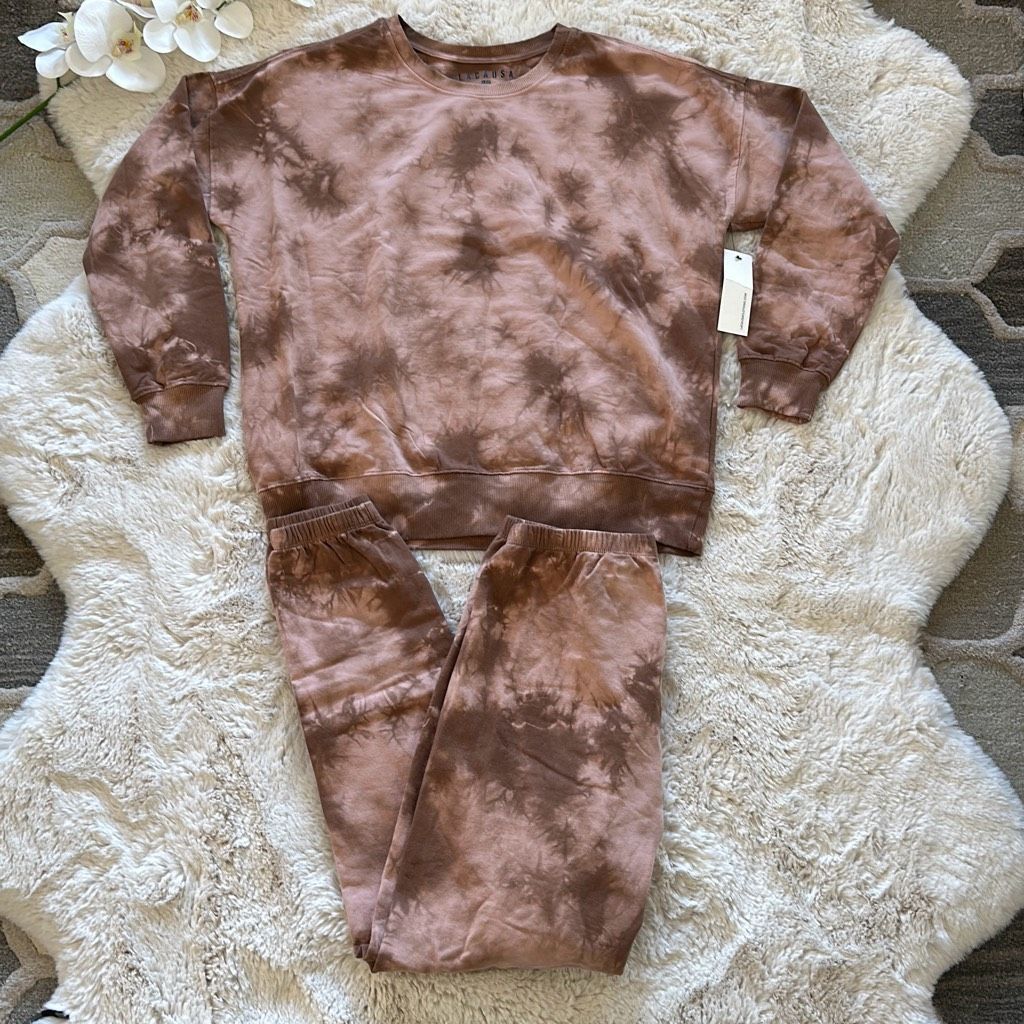 Lacausa Set Sweatshirt & Jogger Tie Dye Size S